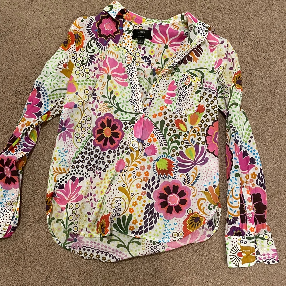 j crew button down blouse